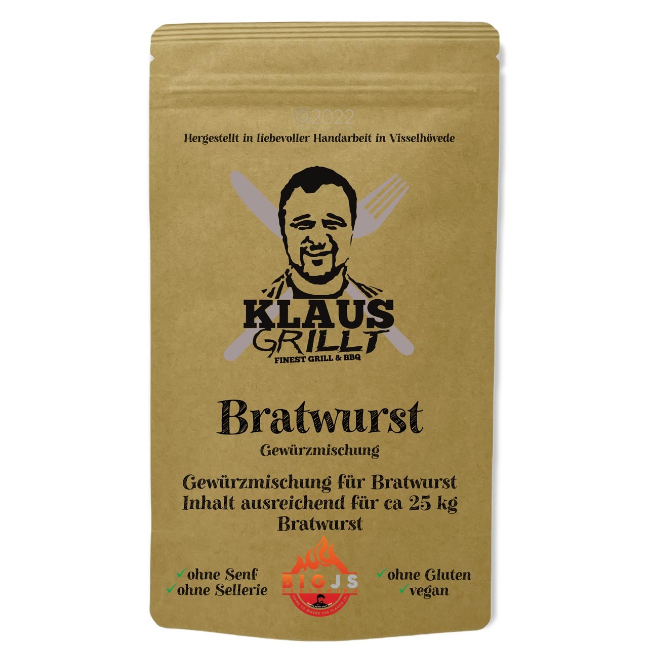 Klaus Grillt - Bratwurst Gewürzmischung 150g Beutel