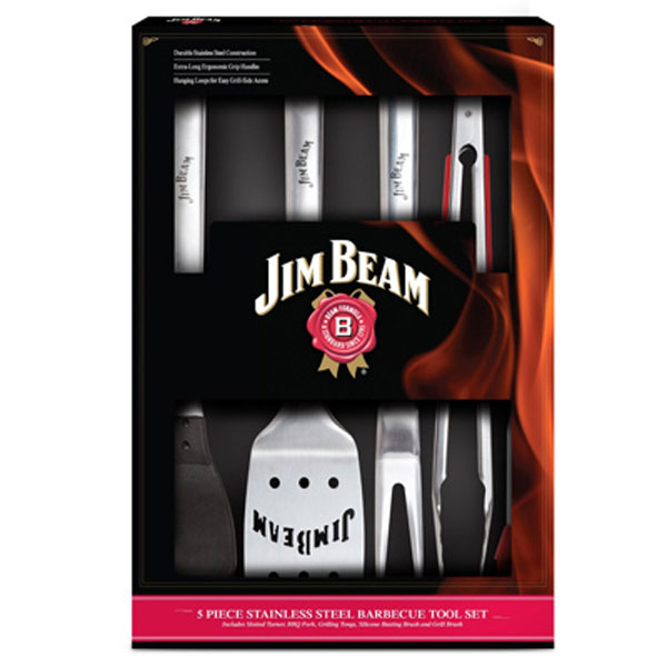 Jim Beam BBQ Stahl Besteck Set - 5-teilig