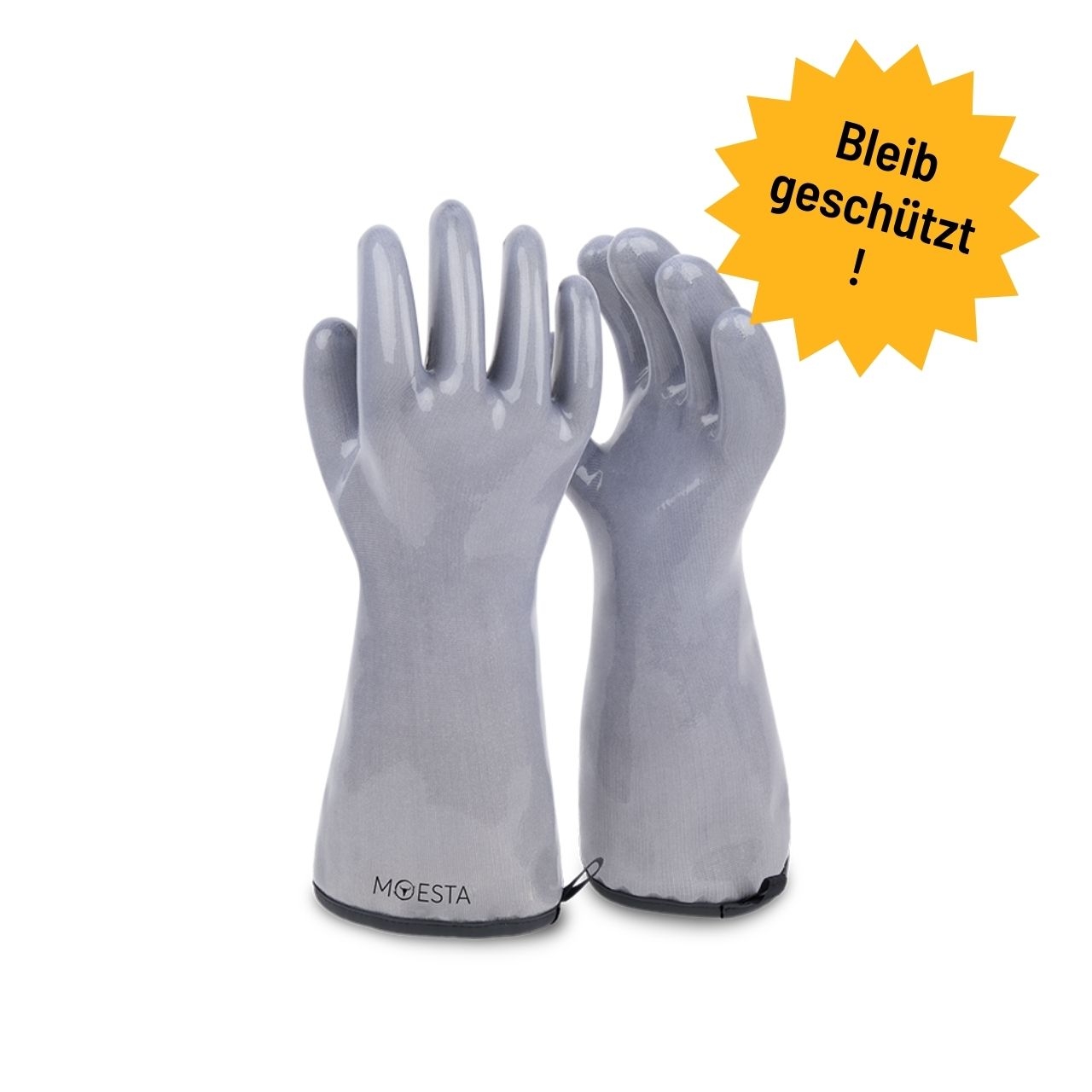 Moesta BBQ HeatPro Gloves - Grillhandschuhe aus Silikon - grau, Größe L