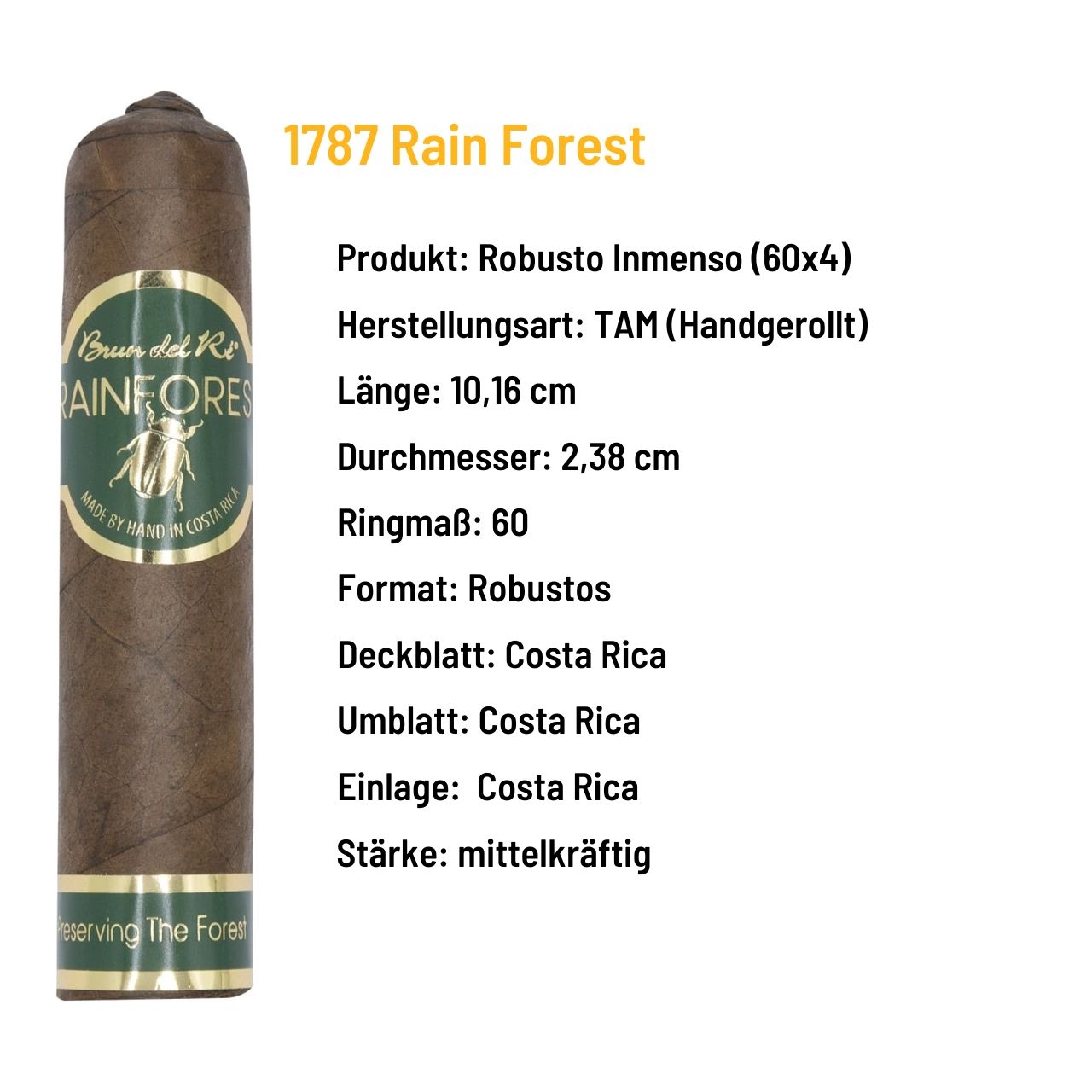 Brun del Ré - Rain Forest Robusto Inmenso - Costa Rica